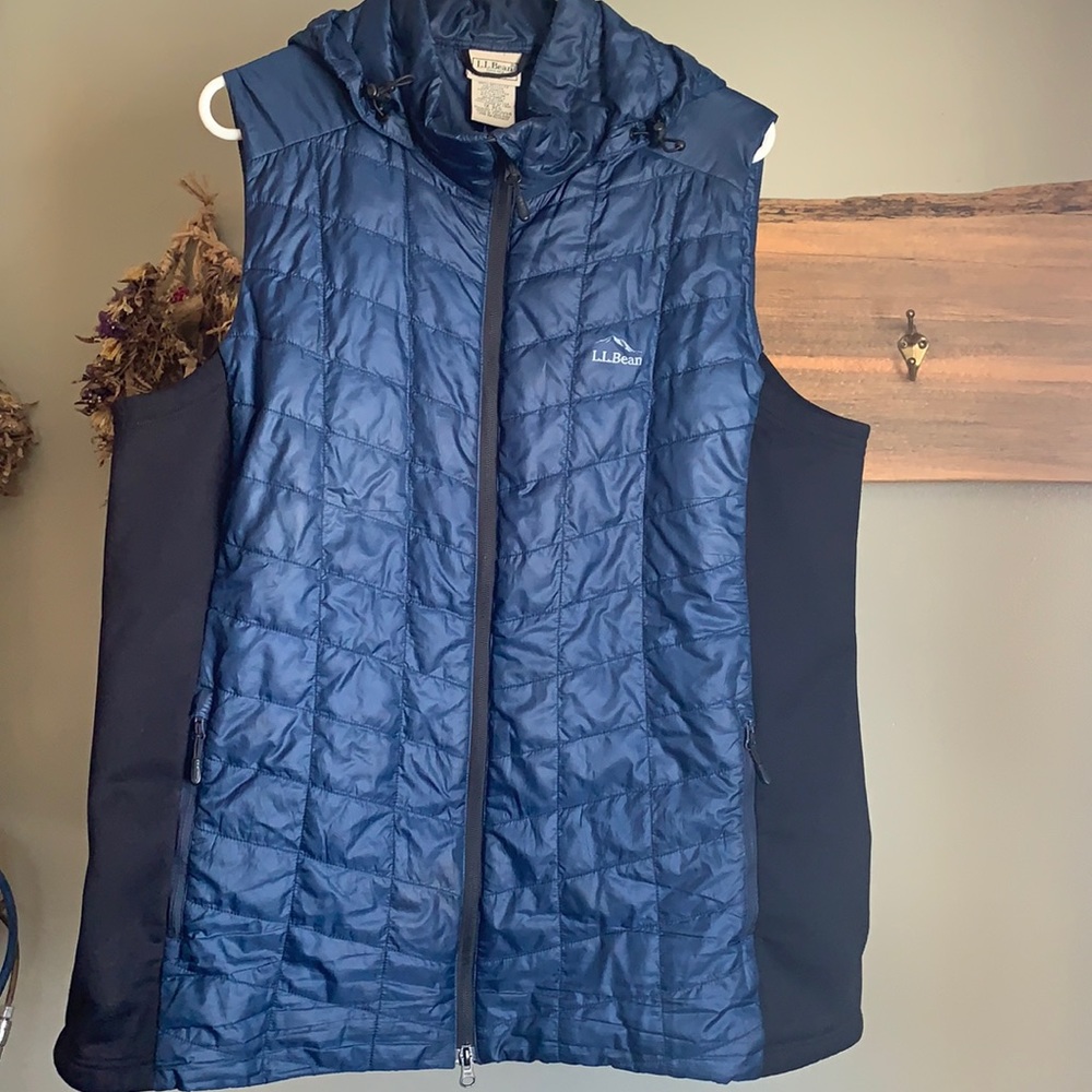 LL Bean Primaloft Packaway Long Vest. 1X Mariner Blue